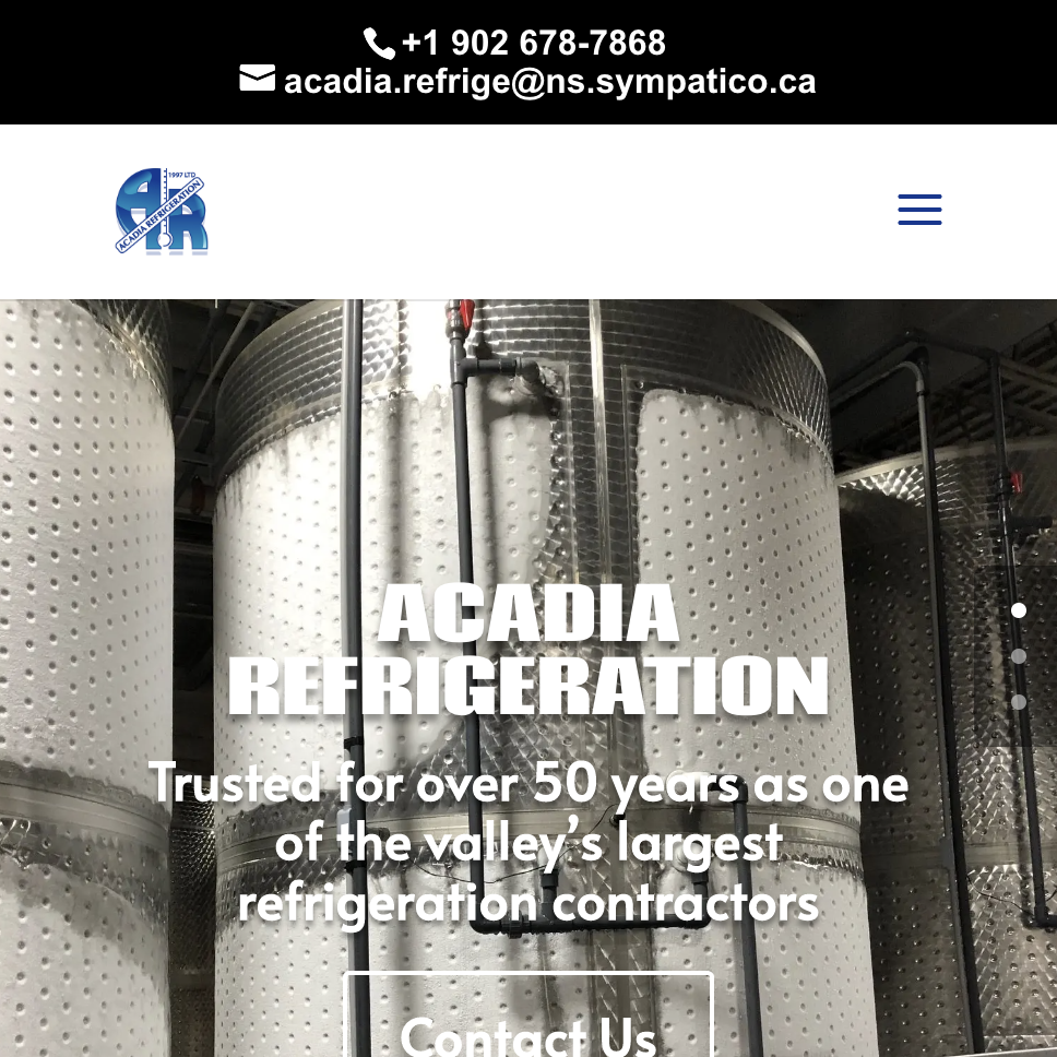 Thumbnail of acadiarefrigeration.ca website