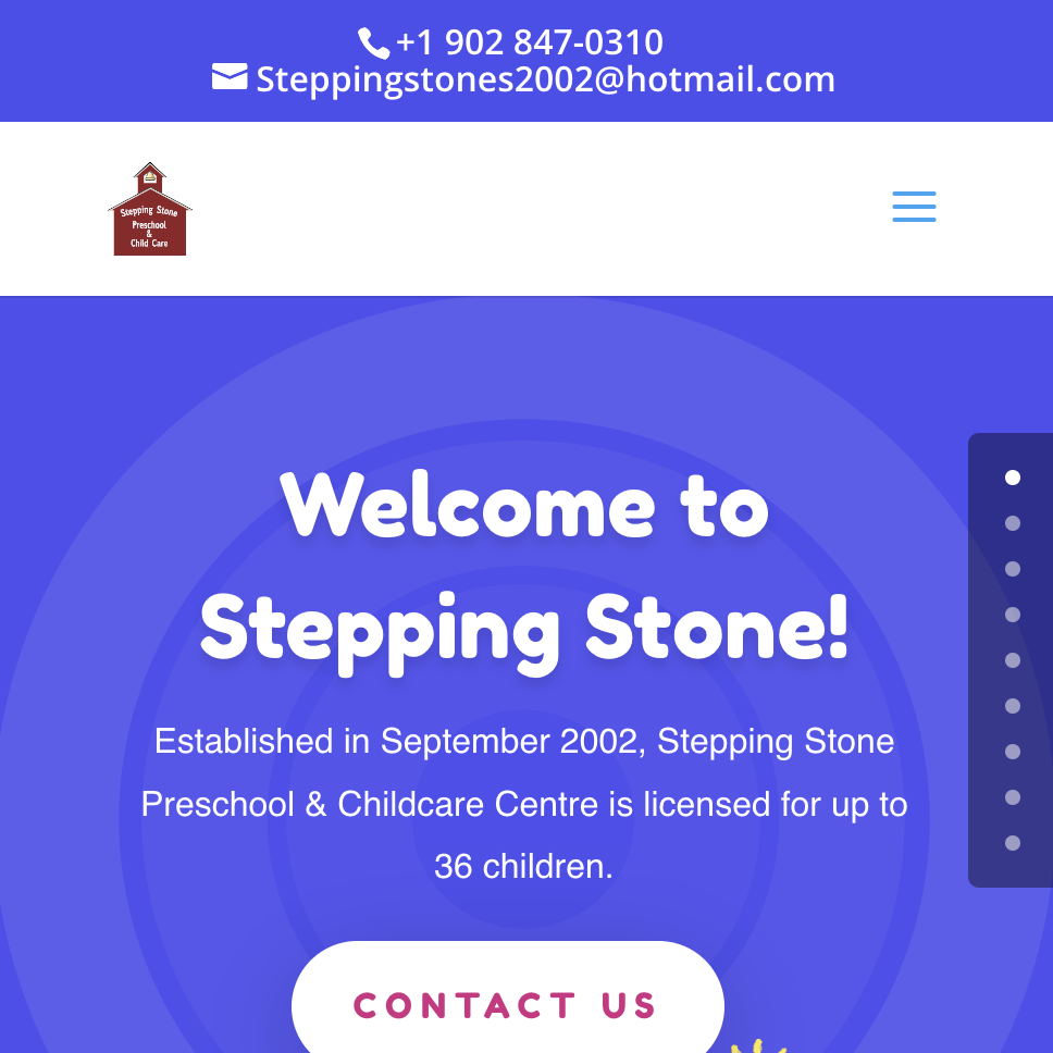 Thumbnail of steppingstonepreschool.ca website